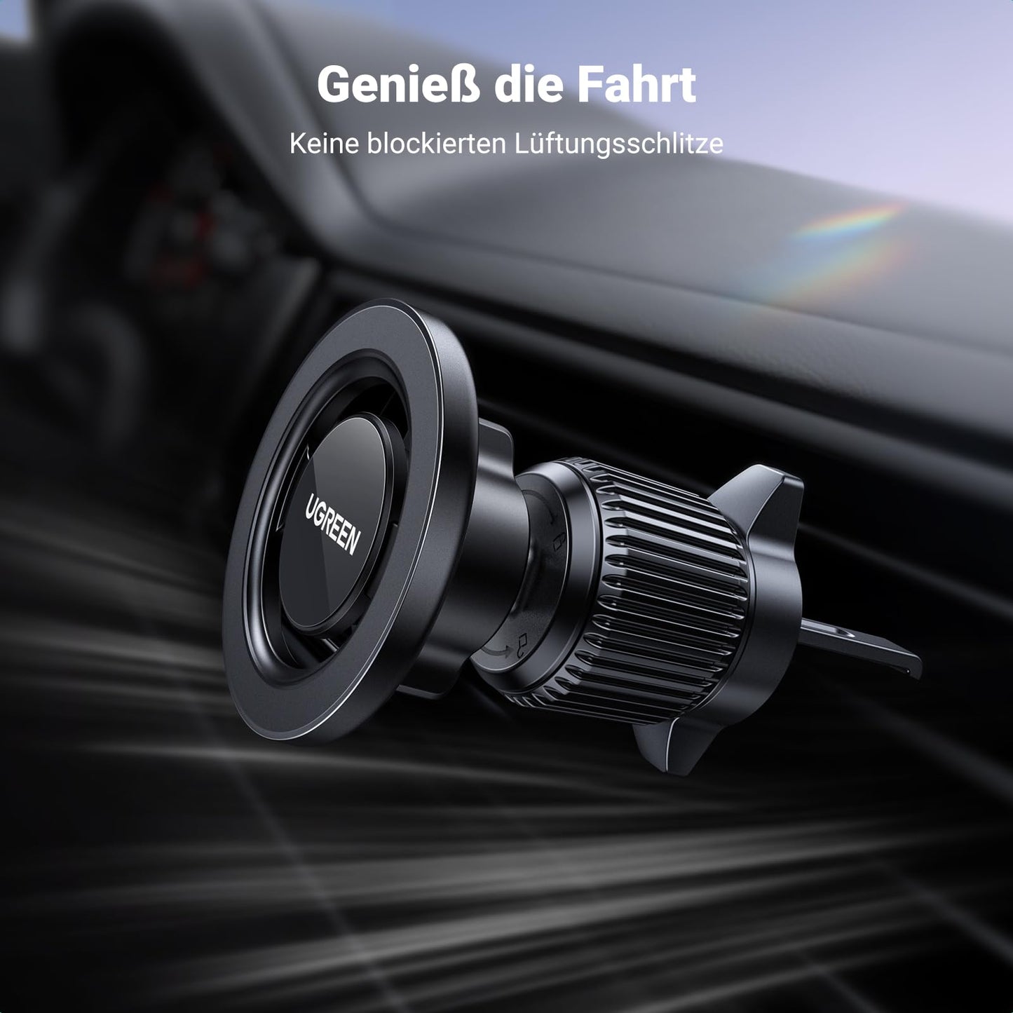 UGREEN Handyhalterung Auto für MagSafe mit 20*N52 Starker Magnet, MagSafe Autohalterung Stabil Lüftung KFZ Handyhalterung Kompatibel mit iPhone 17 16 15 14 13 12 Pro Max, MagSafe Hülle