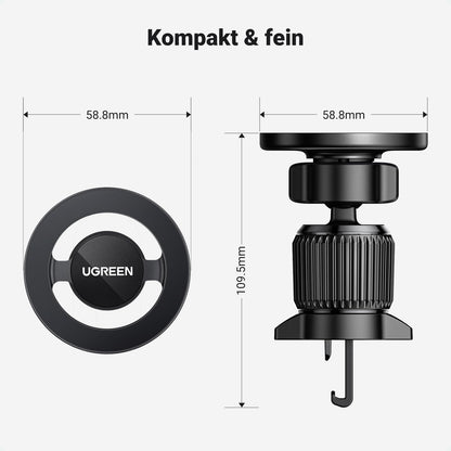 UGREEN Handyhalterung Auto für MagSafe mit 20*N52 Starker Magnet, MagSafe Autohalterung Stabil Lüftung KFZ Handyhalterung Kompatibel mit iPhone 17 16 15 14 13 12 Pro Max, MagSafe Hülle