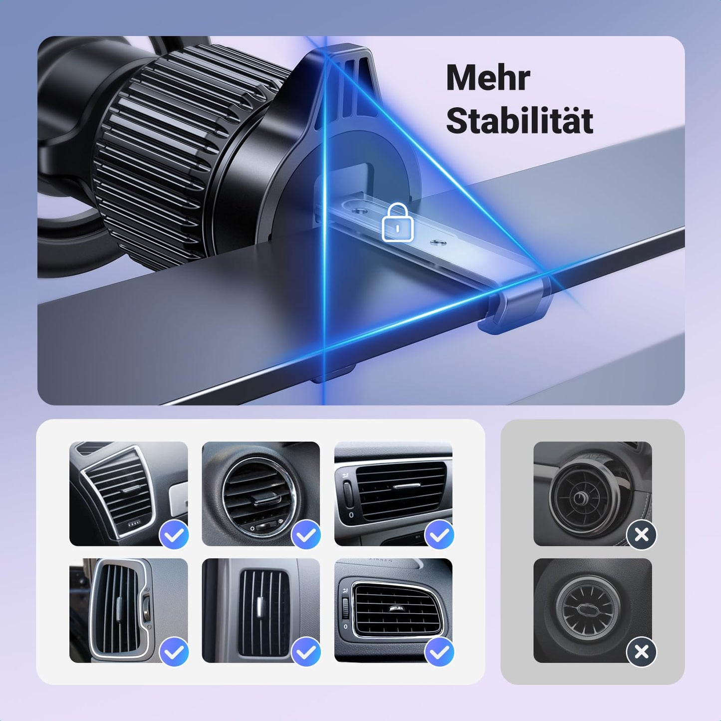 UGREEN Handyhalterung Auto für MagSafe mit 20*N52 Starker Magnet, MagSafe Autohalterung Stabil Lüftung KFZ Handyhalterung Kompatibel mit iPhone 17 16 15 14 13 12 Pro Max, MagSafe Hülle