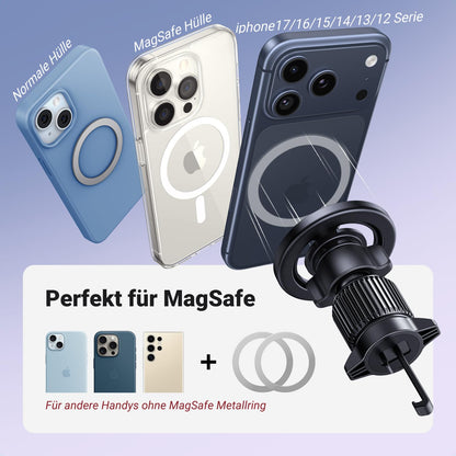 UGREEN Handyhalterung Auto für MagSafe mit 20*N52 Starker Magnet, MagSafe Autohalterung Stabil Lüftung KFZ Handyhalterung Kompatibel mit iPhone 17 16 15 14 13 12 Pro Max, MagSafe Hülle