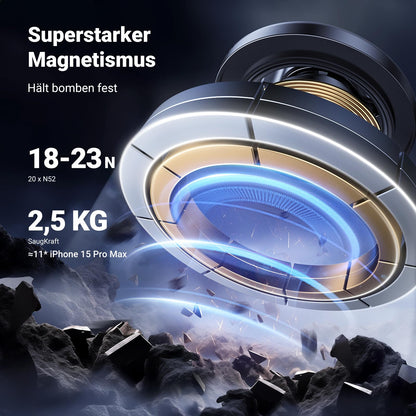 UGREEN Handyhalterung Auto für MagSafe mit 20*N52 Starker Magnet, MagSafe Autohalterung Stabil Lüftung KFZ Handyhalterung Kompatibel mit iPhone 17 16 15 14 13 12 Pro Max, MagSafe Hülle