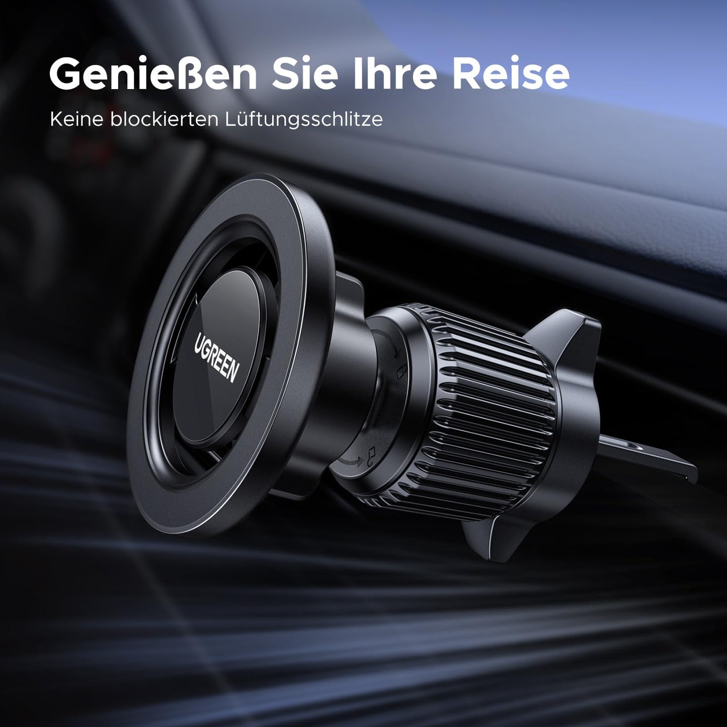 UGREEN Handyhalterung Auto für MagSafe mit 20*N52 Starker Magnet, MagSafe Autohalterung Stabil Lüftung KFZ Handyhalterung Kompatibel mit iPhone 17 16 15 14 13 12 Pro Max, MagSafe Hülle