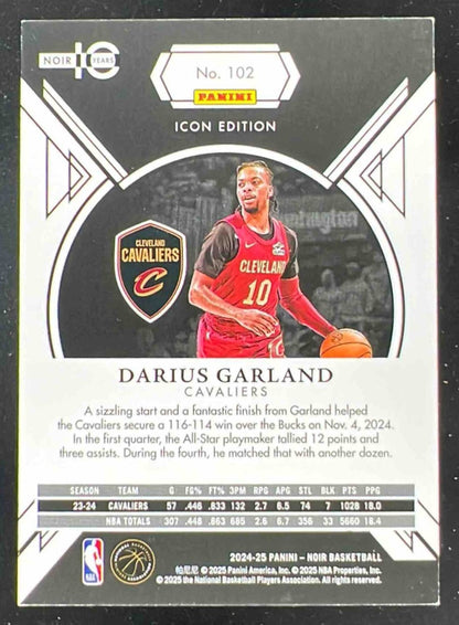 2024 Panini Noir Icon Edition Holo Silver #102 Darius Garland /49