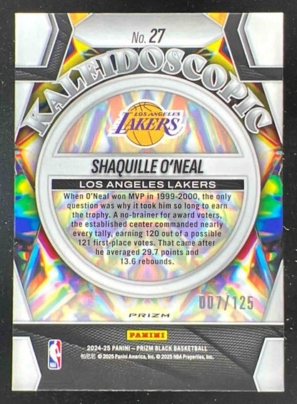 2024 Panini Prizm Black Kaleidoscopic Blue Ice Prizms #27 Shaquille O'Neal /125