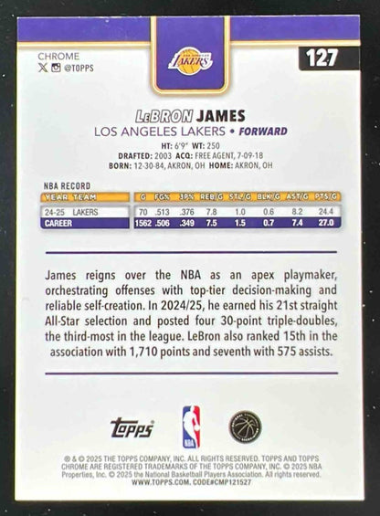 2025-26 Topps Chrome X-Fractor #127 LeBron James