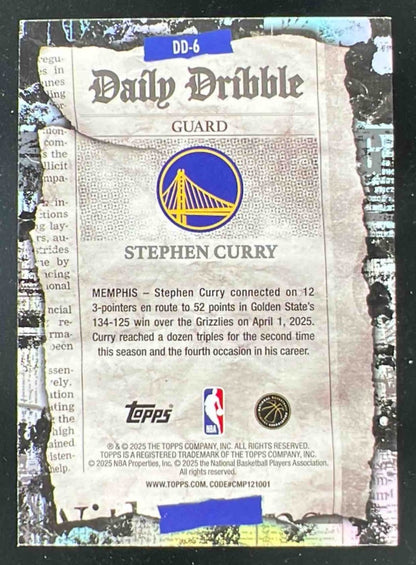 2025-26 Topps The Daily Dribble #DD-6 Stephen Curry