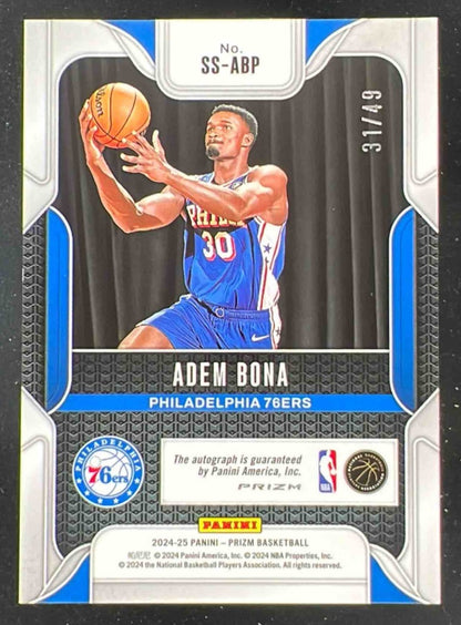 2024-25 Panini Prizm Sensational Choice Blue Prizm #SS-ABP Adem Bona RC Auto /49