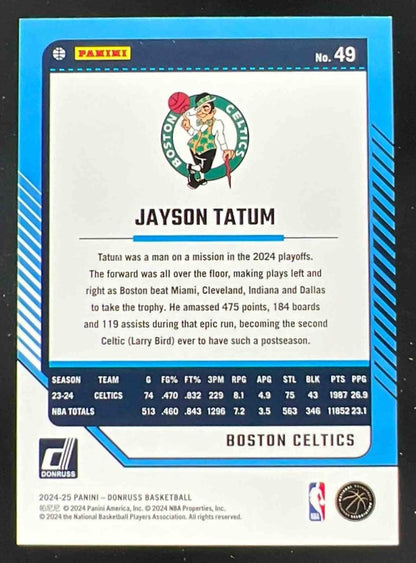 2024-25 Panini Donruss Blue Wedges #49 Jayson Tatum /75