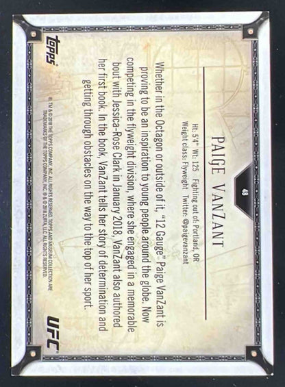 2018 Topps UFC Museum Collection Copper #48 Paige VanZant /159