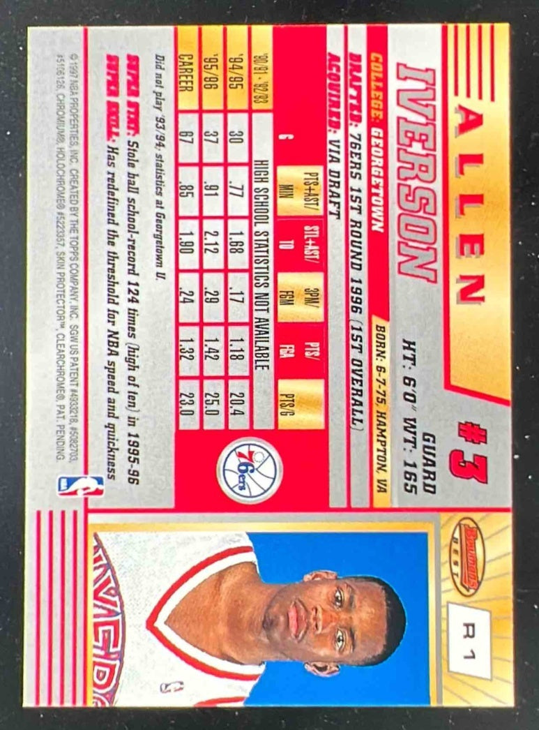 1996-97 Bowman 's Best #R1 Allen Iverson RC