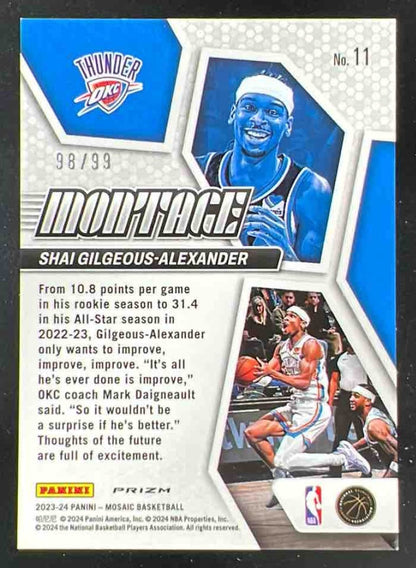 2023-24 Panini Mosaic Montage Mosaic Purple #11 Shai Gilgeous-Alexander /99