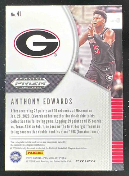 2020-21 Panini Prizm Draft Picks Collegiate Hyper Prizm #41 Anthony Edwards RC