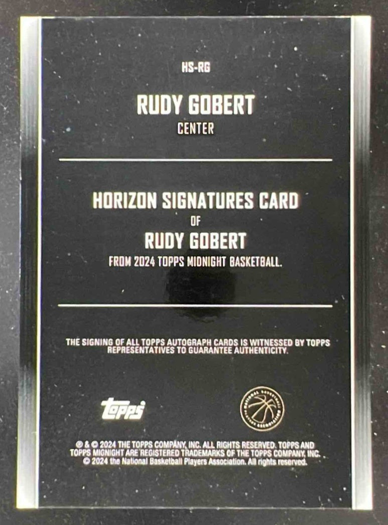 2023-24 Topps Midnight Horizon Twilight #HS-RG Rudy Gobert Autograph Auto /199