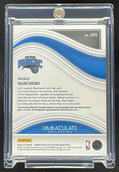2022 Panini Immaculate Collection Red #105 Paolo Banchero Autograph RC Auto /49