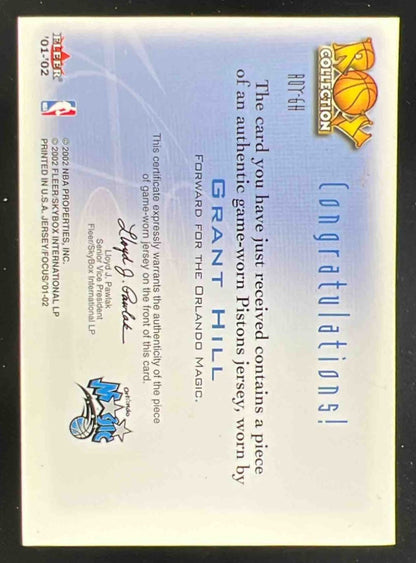 2001-02 Fleer Focus ROY Collection Jerseys #ROY-GH Grant Hill