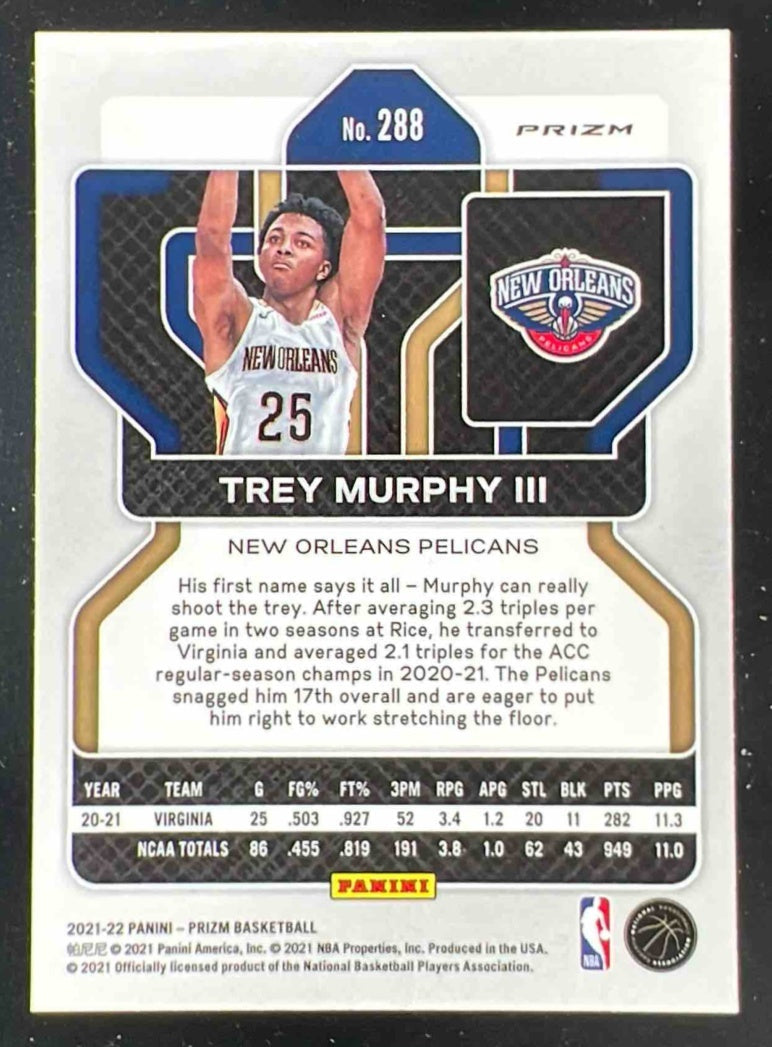 2021-22 Panini Prizm Silver #288 Trey Murphy III RC