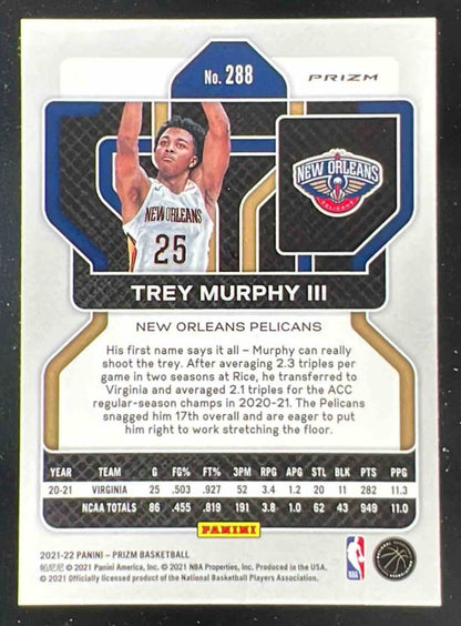 2021-22 Panini Prizm Silver #288 Trey Murphy III RC