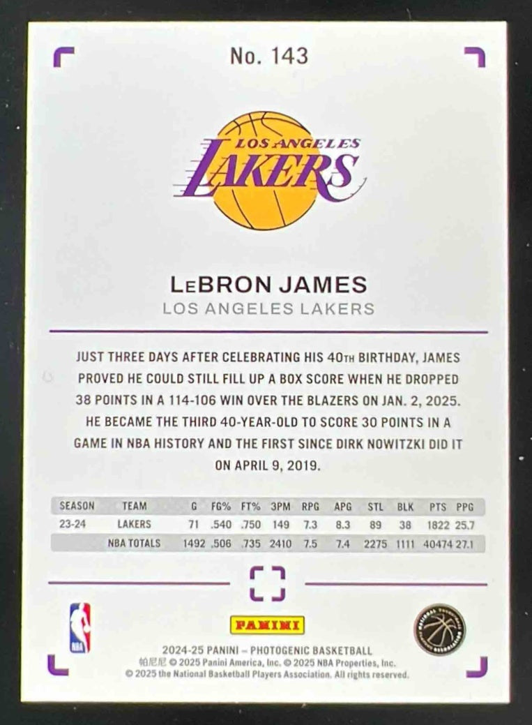 2024-25 Panini Photogenic #143 LeBron James