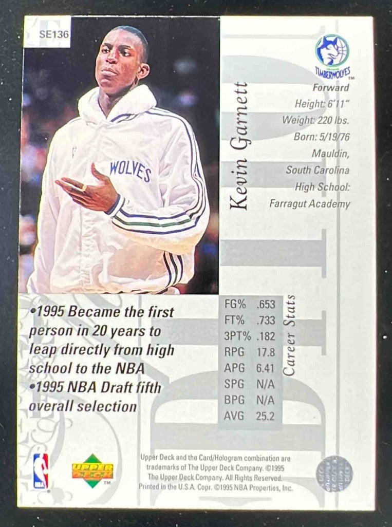 1995-96 Upper Deck Special Edition #SE136 Kevin Garnett RC