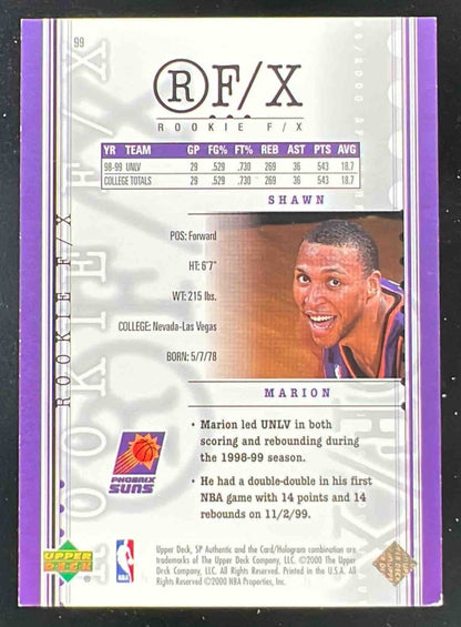 1999-00 SP Authentic #99 Shawn Marion RC /1500