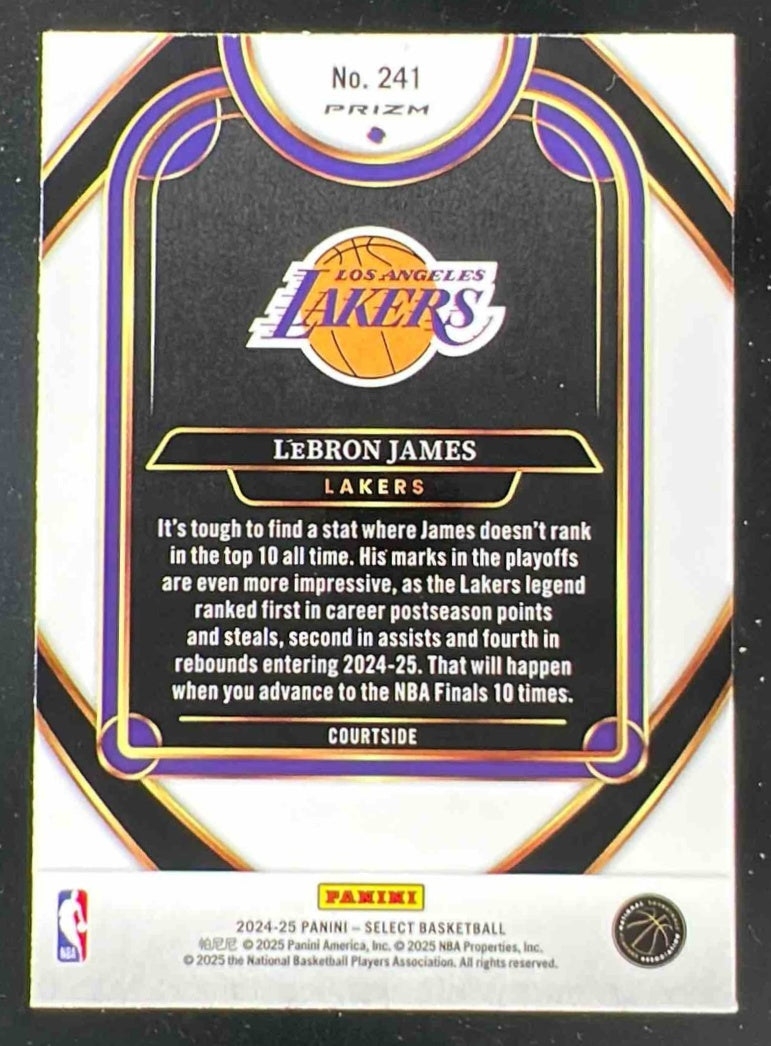 2024-25 Panini Select Courtside Orange Flash Prizm #241 LeBron James