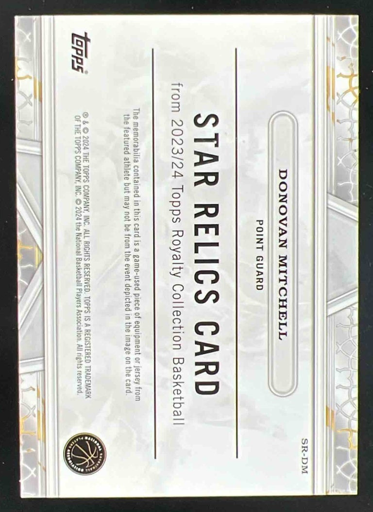 2023-24 Topps Royalty Collection Star Relics #SR-DM Donovan Mitchell /99