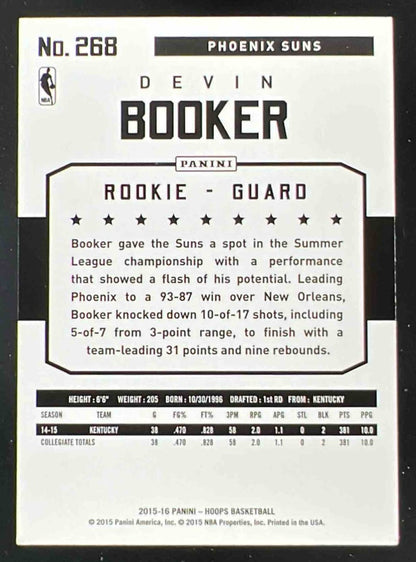 2015-16 Panini Hoops #268 Devin Booker RC