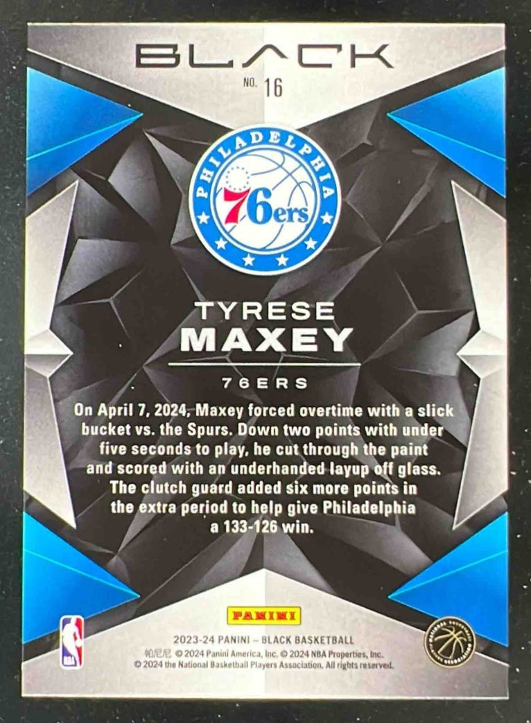 2023 Panini Black Copper #16 Tyrese Maxey /35