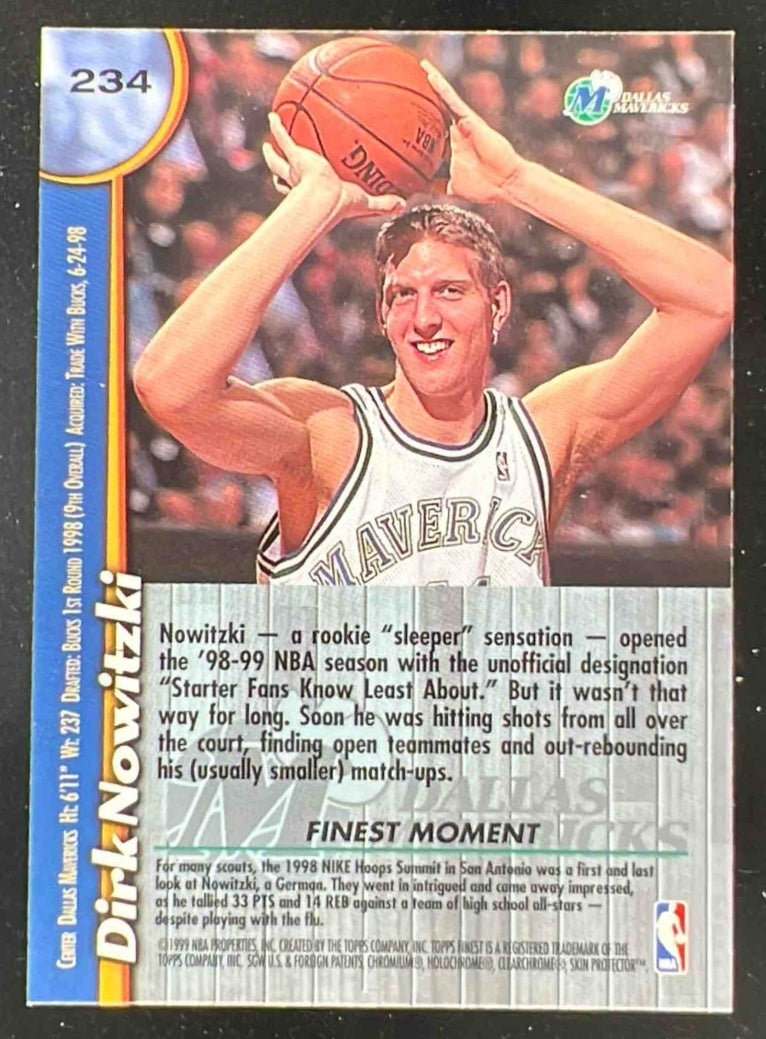 1998-99 Topps Finest #234 Dirk Nowitzki RC
