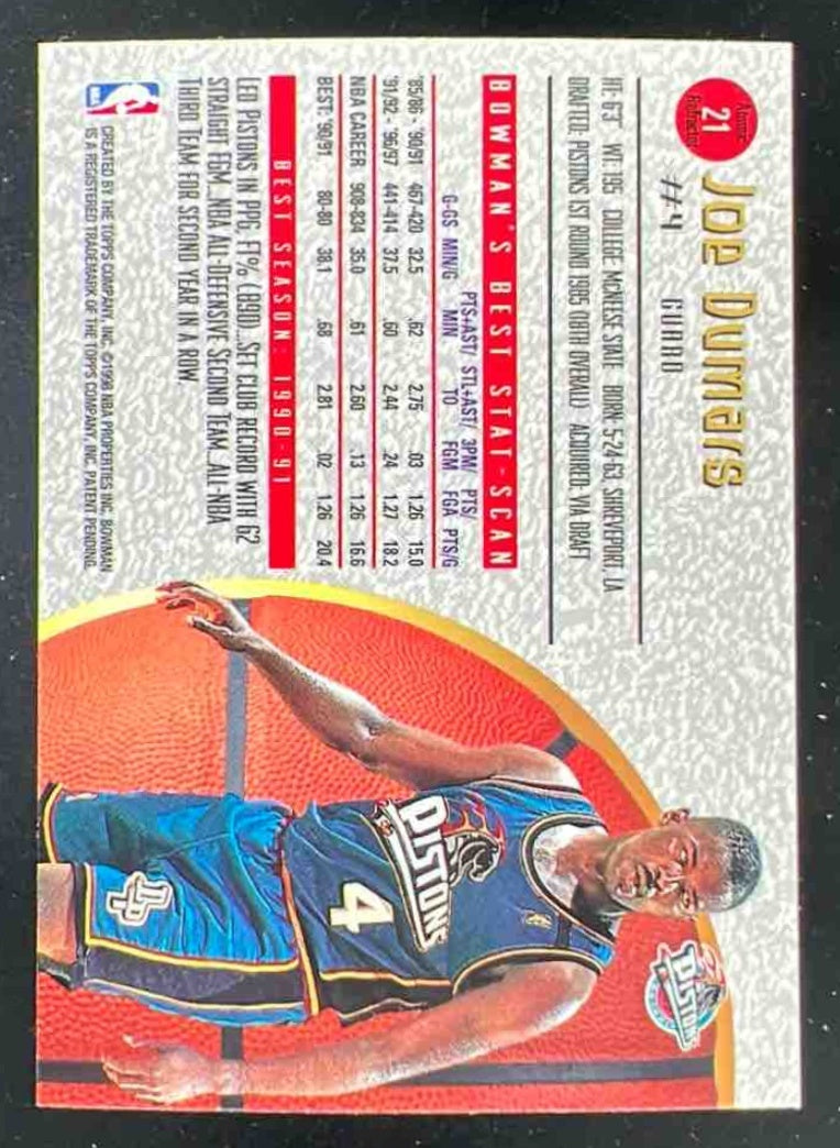 1997-98 Bowman 's Best Atomic Refractors #21 Joe Dumars