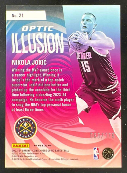 2023-24 Panini Contenders Optic Illusion Red Cracked Ice #21 Nikola Jokic /175