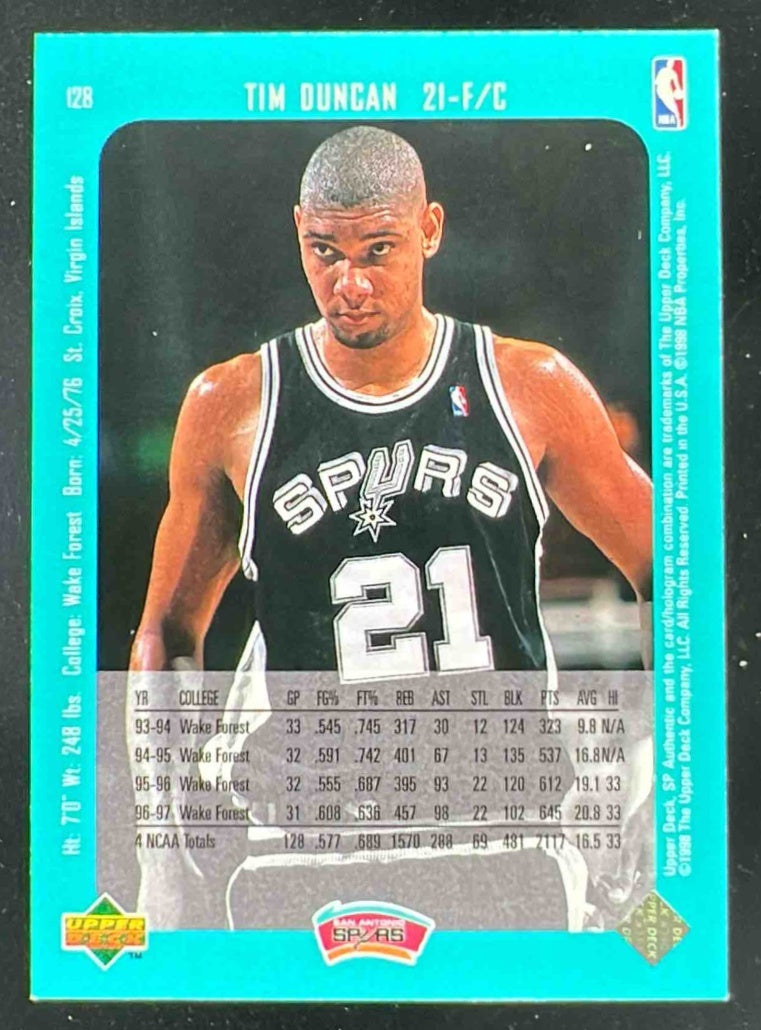 1997-98 SP Authentic #128 Tim Duncan RC