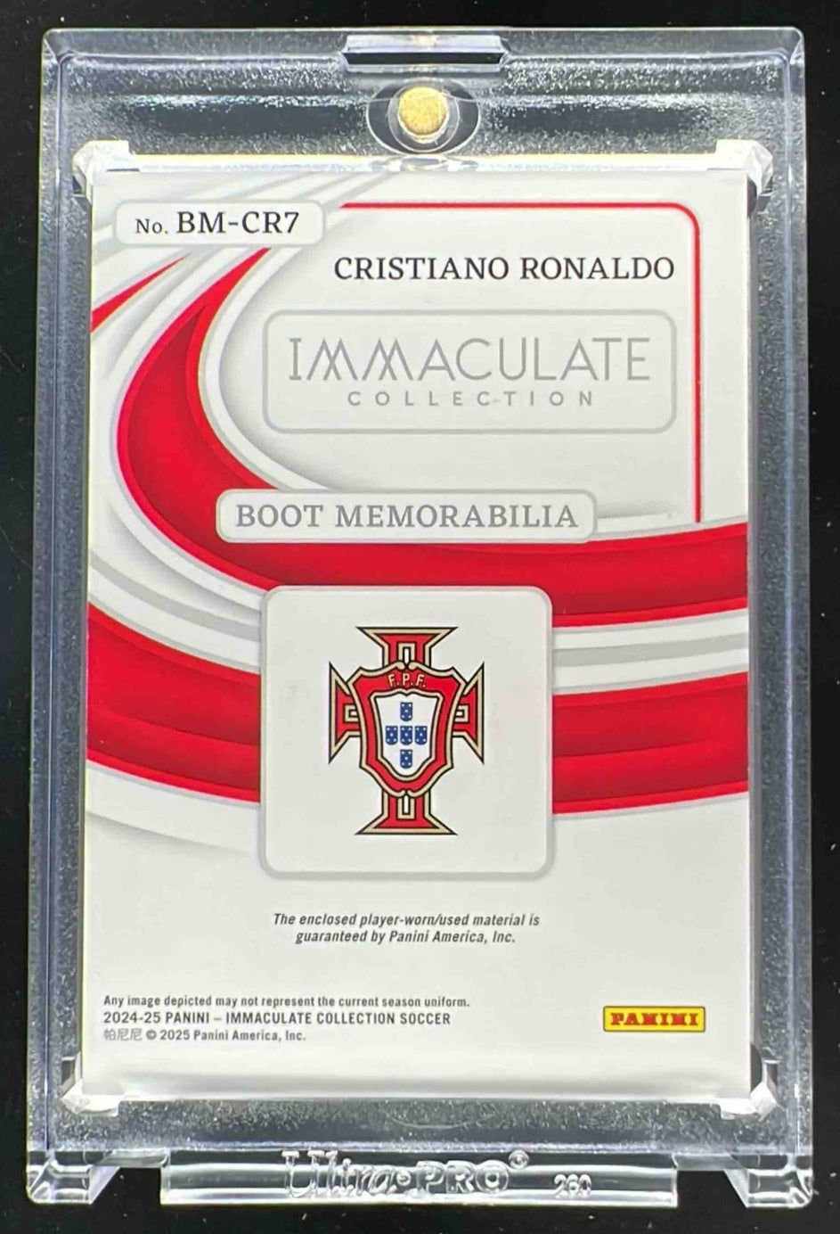 2024-25 Panini Immaculate Collection Boot Memorabilia #12 Cristiano Ronaldo /18