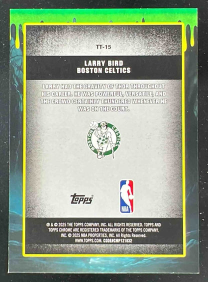 2025-26 Topps Chrome Tall Tales Aqua Refractor #TT-15 Larry Bird /199