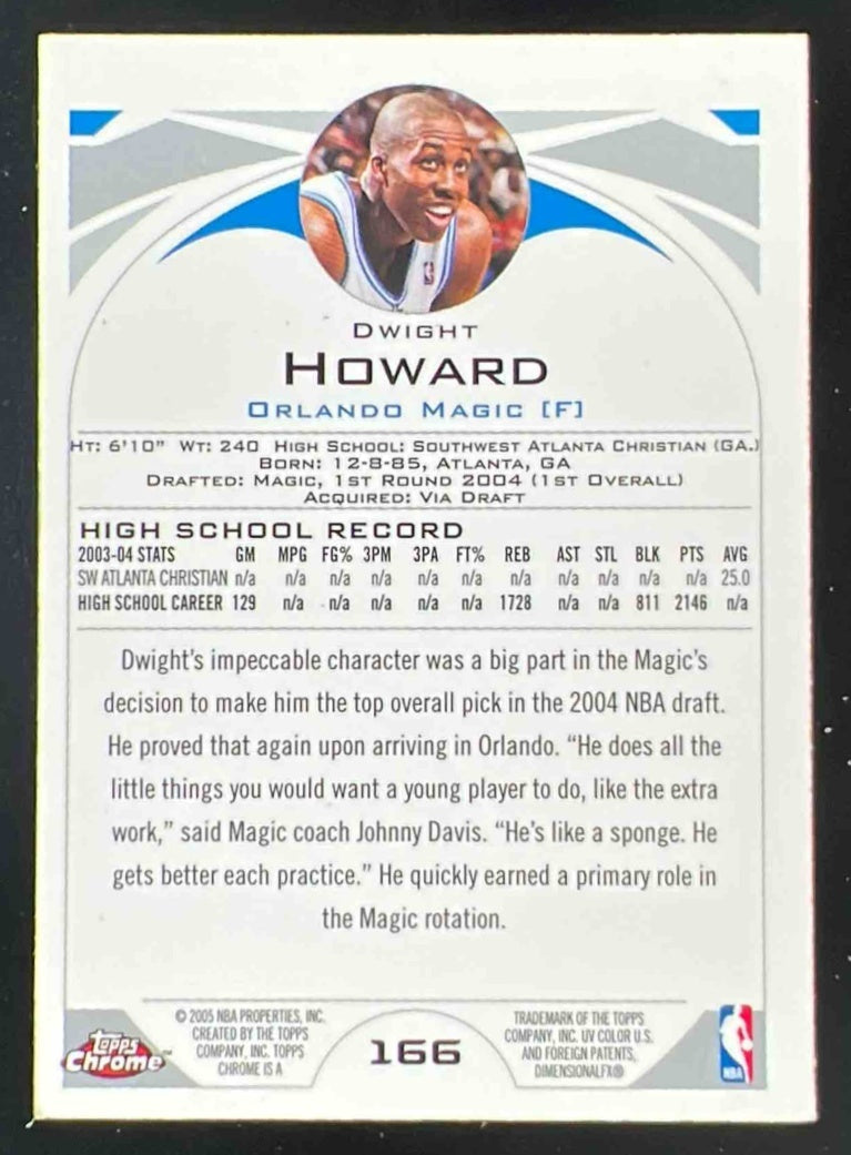 2004-05 Topps Chrome #166 Dwight Howard RC