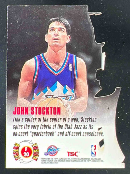 1996-97 Topps Stadium Club Fusion Die Cut #F20 John Stockton