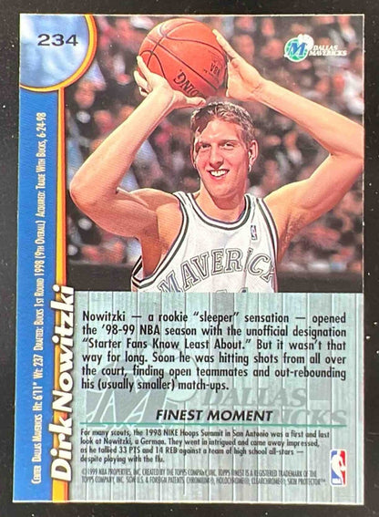 1998-99 Topps Finest #234 Dirk Nowitzki RC