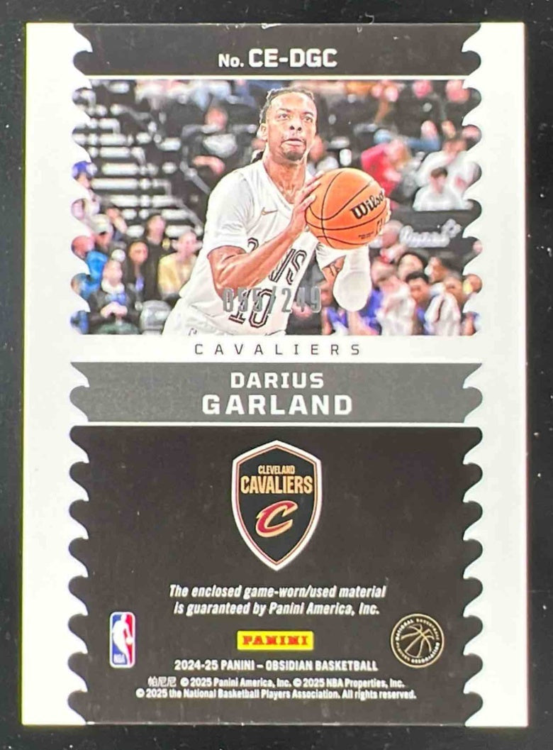 2024-25 Panini Obsidian Cutting Edge Memorabilia #CE-DGC Darius Garland /249