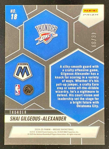 2024-25 Panini Mosaic Montage Purple Mosaic #18 Shai Gilgeous-Alexander /99