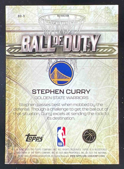 2025-26 Topps Chrome Ball of Duty Refractor #BD-9 Stephen Curry