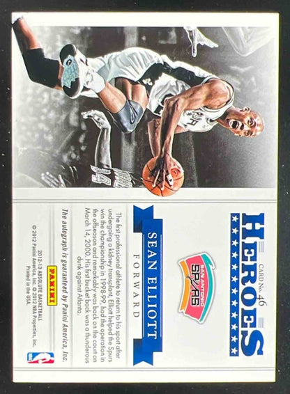 2012-13 Panini Absolute Heroes Autographs #46 Sean Elliott Auto /99