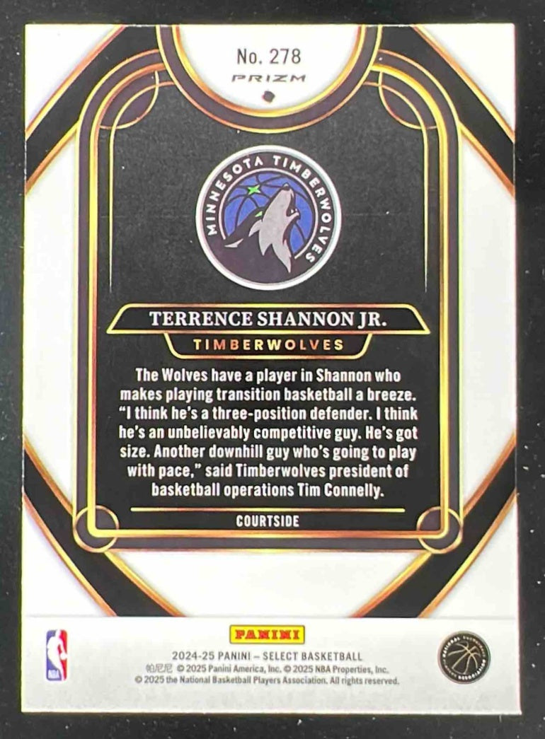 2024-25 Panini Select Courtside Silver Prizm #278 Terrence Shannon Jr. RC