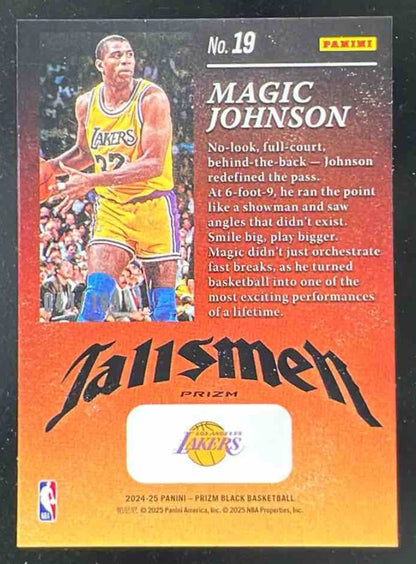 2024-25 Panini Prizm Black Talismen Blue Prizms #19 Magic Johnson /199