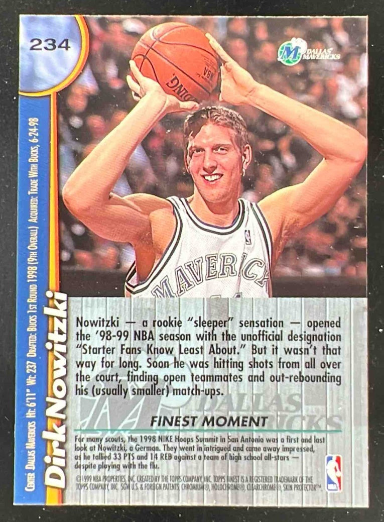 1998-99 Topps Finest #234 Dirk Nowitzki RC