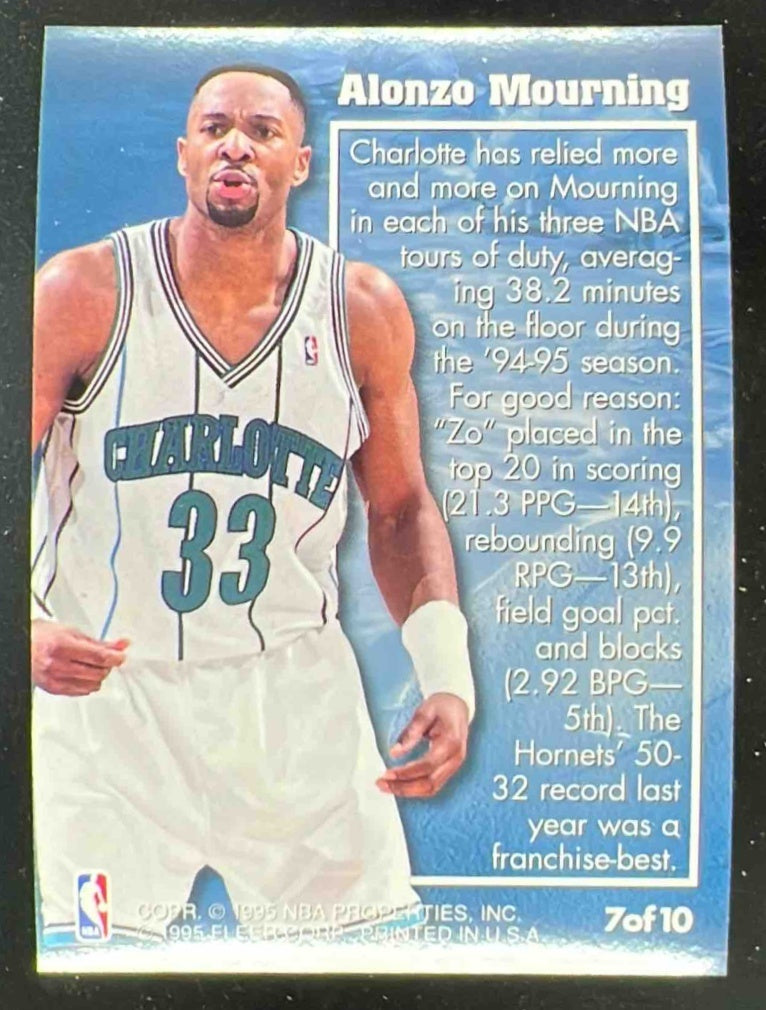 1995-96 Fleer Metal Molten Metal #7 Alonzo Mourning