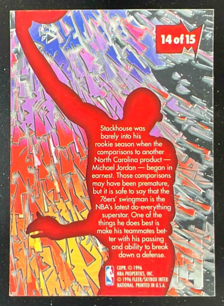 1995-96 Fleer Metal Metal Force #14 Jerry Stackhouse RC