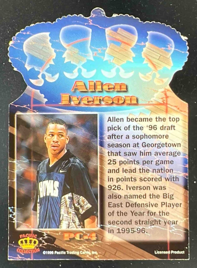 1996-97 Pacific Power Platinum Crown Die Cuts #PC-4 Allen Iverson RC