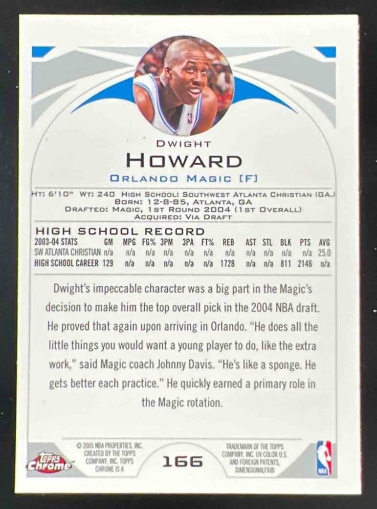 2004-05 Topps Chrome #166 Dwight Howard RC