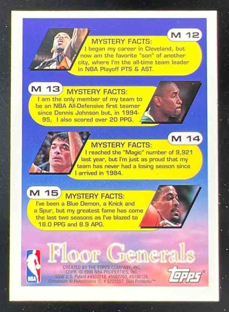 1995-96 Topps Mystery Finest Refractor #M13 Gary Payton