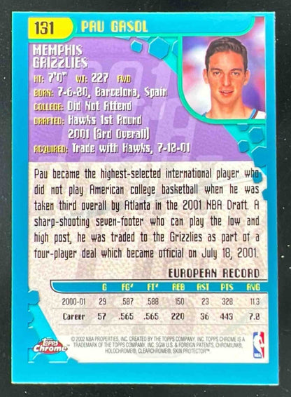 2001-02 Topps Chrome #131 Pau Gasol RC